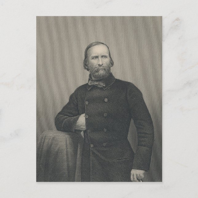 Giuseppe Garibaldi, graverad av D.J Pound Vykort (Framsida)