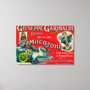 Giuseppe Garibaldi Macaronietikett Canvastryck