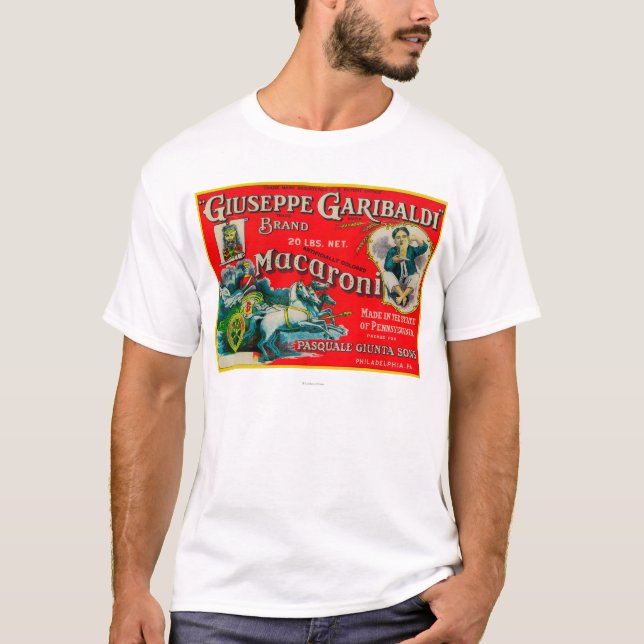 Giuseppe Garibaldi Macaronietikett Tee Shirt (Framsida)
