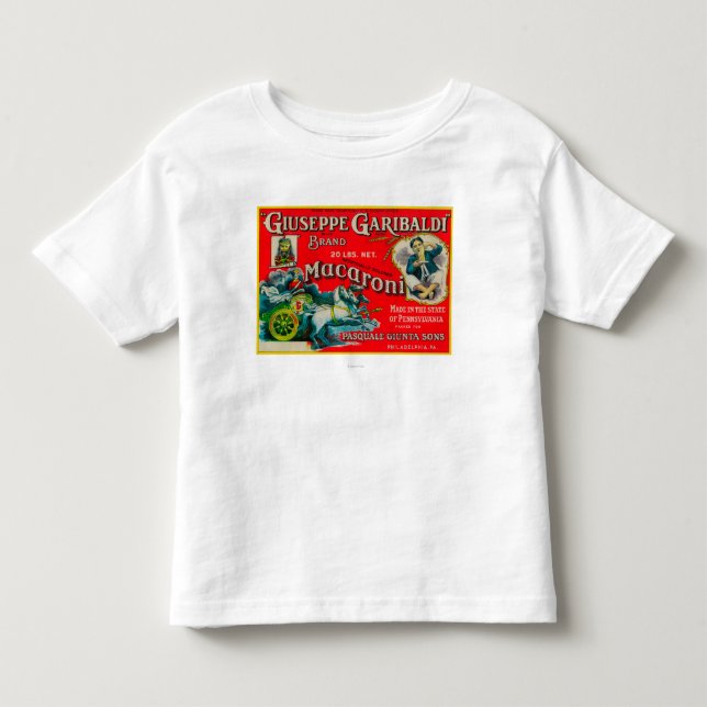 Giuseppe Garibaldi Macaronietikett Tee Shirt (Framsida)