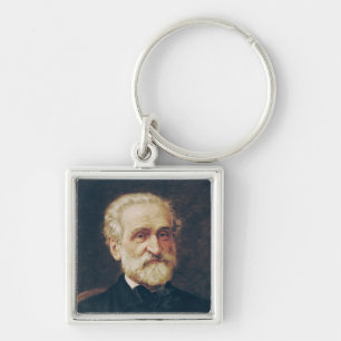 Giuseppe Verdi Fyrkantig Silverfärgad Nyckelring