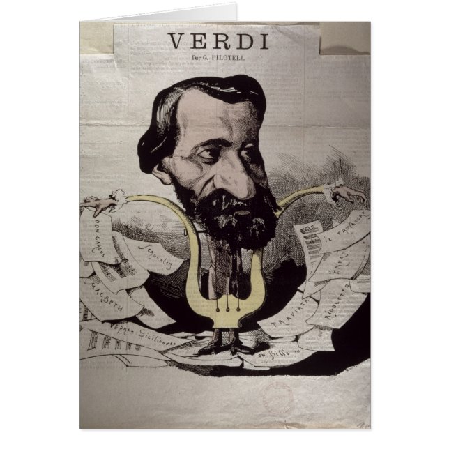Giuseppe Verdi, karikatyr, 1860's Hälsningskort (Framsidan)