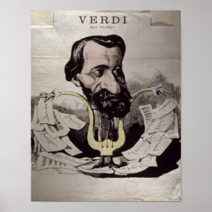 Giuseppe Verdi, karikatyr, 1860's Poster