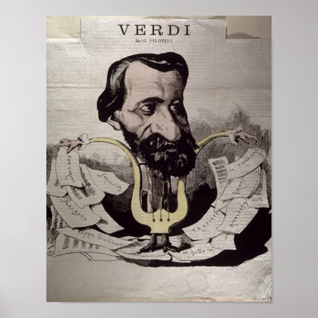 Giuseppe Verdi , karikatyr, 1860's Poster (Framsidan)