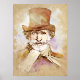Giuseppe Verdi Porträtt im Aquarell Stil Poster