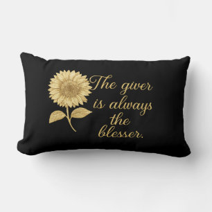 Givare Blesser Qoute Guld Solros Lumbarkudde