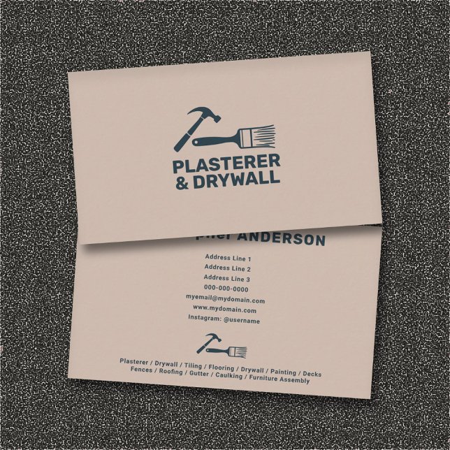 Givare och Drywall Visitkort (Plasterer & Drywall Business Card)