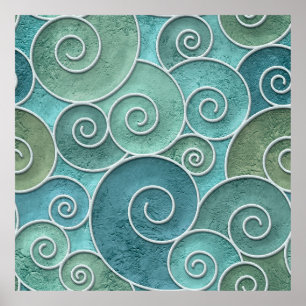 Givarväggen utan sömlösa struktur med snurrar möns poster