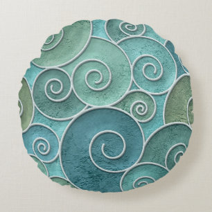 Givarväggen utan sömlösa struktur med snurrar möns rund kudde