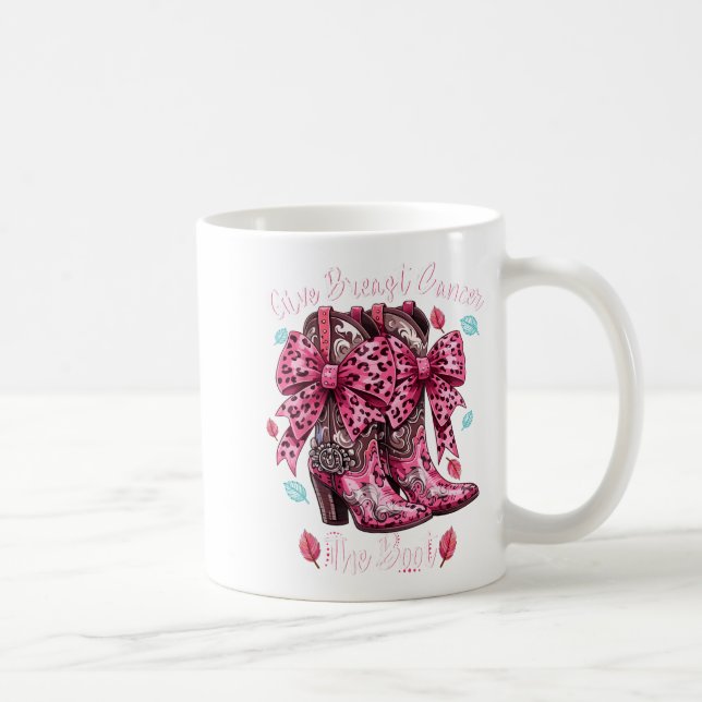 Give Breast Cancer The Boot Nk Cowgirl Western Tee Kaffemugg (Höger)
