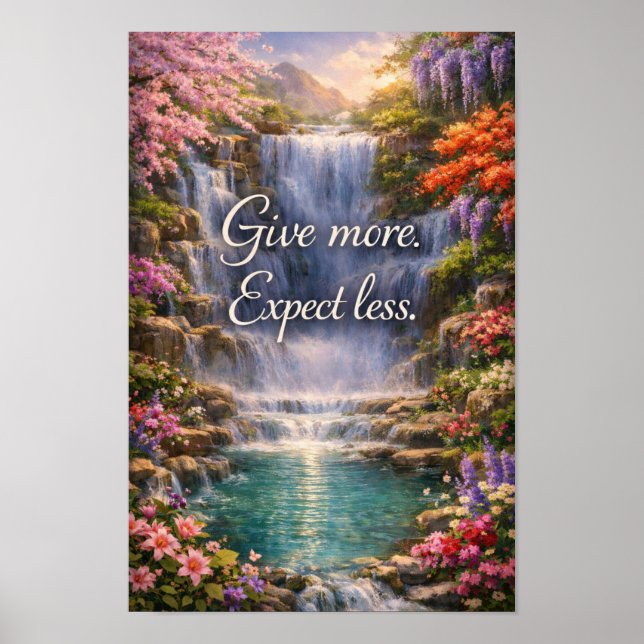 Give More. Expect Less Inspirational Christian Poster (Framsidan)