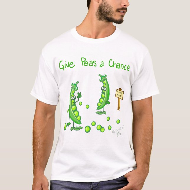 Give Peas a Chance T Shirt (Framsida)