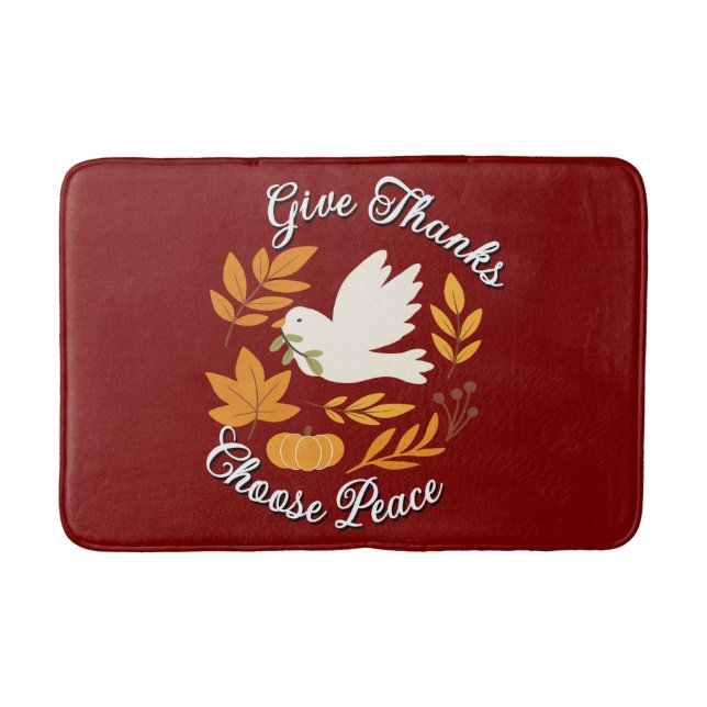 'Give Thanks, Choose Peace' Bath Mat Badrumsmatta (Framsidan)