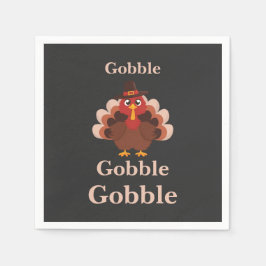 Give Thanks Funny Gobble Cute Turkey Adult Pappersservett