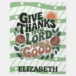 Give Thanks - Personalized Christian Fleecefilt