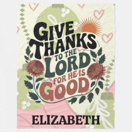 Give Thanks - Personalized Christian Fleecefilt