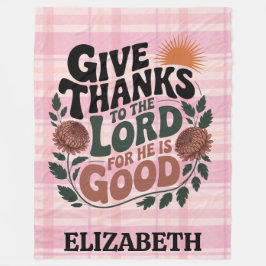 Give Thanks - Personalized Christian Fleecefilt