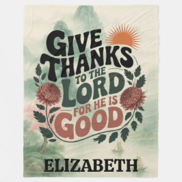 Give Thanks - Personalized Christian Fleecefilt