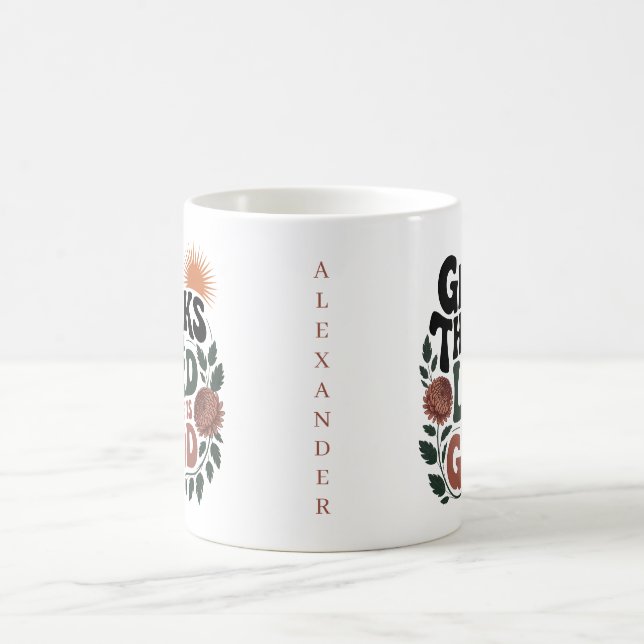 Give Thanks - Personalized Christian Kaffemugg (Center)