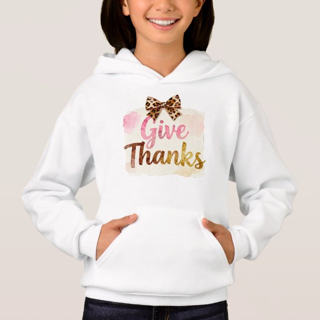 Give Thanks T-Shirt | Floral Fall Coquette Shirt (Framsida)