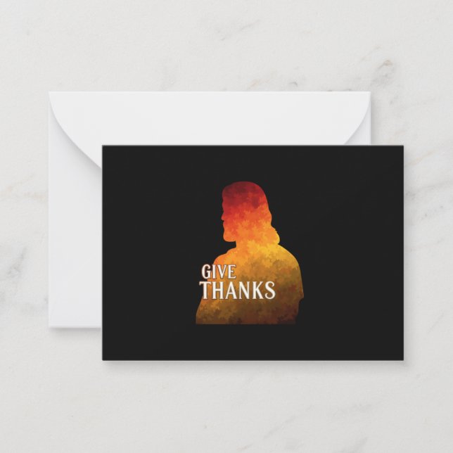 GIVE THANKS THANKSGIVING CARD ANTECKNINGSKORT (Framsida)