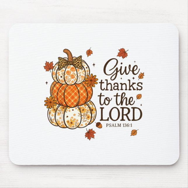 Give Thanks To The Lord Fall Christian Pumpkin Coq Musmatta (Framsidan)