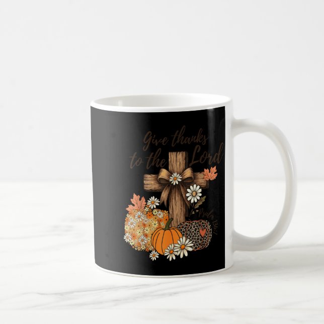 Give Thanks To The Lord Fall Pumpkin Thanksgiving  Kaffemugg (Höger)