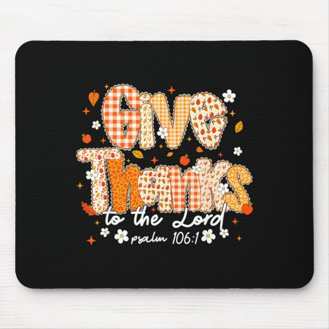 Give Thanks To The Lord Lace Christian Fall Autumn Musmatta (Framsidan)