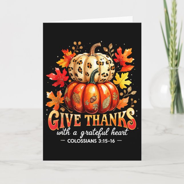 Give Thanks With A Grateful Heart Bible Verse Pump Kort (Framsida)