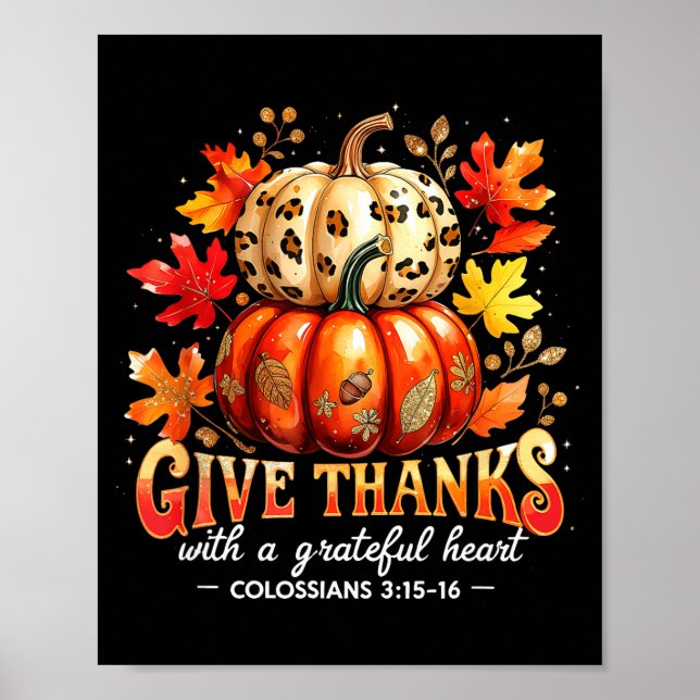 Give Thanks With A Grateful Heart Bible Verse Pump Poster (Framsidan)