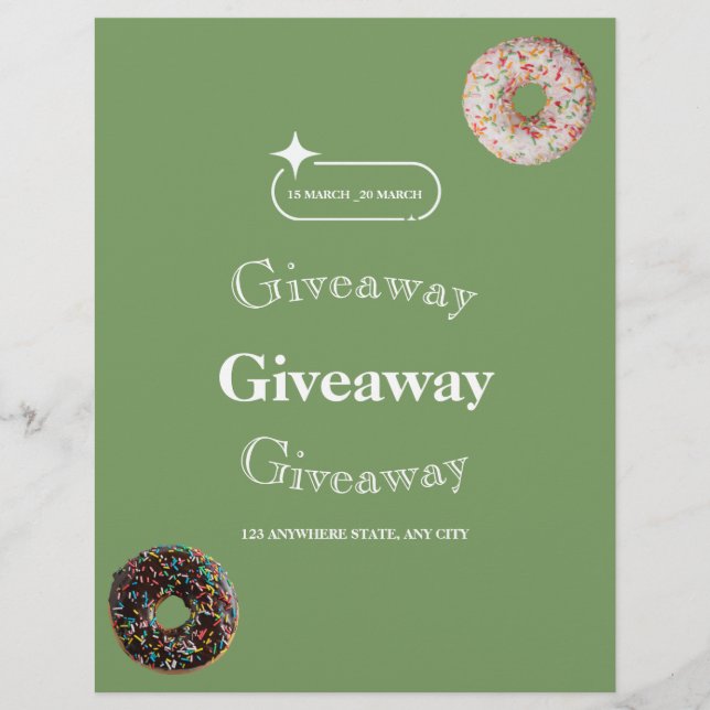 Giveaway Flyer, Social Media Giveaway Poster Reklamblad (Framsidan)