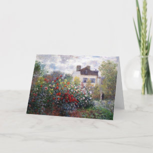 Giverny trädgård med Dahlias vid Claude Monet Kort