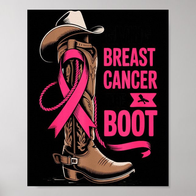 Giving Breast Cancer The Boot Cowboy Design  Poster (Framsidan)