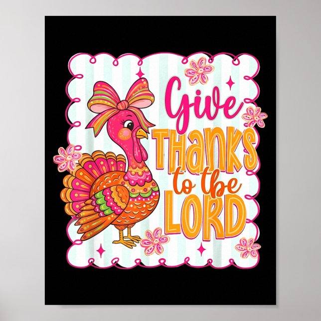 Giving Thanks To The Lord Nk Thanksgiving Turkey C Poster (Framsidan)