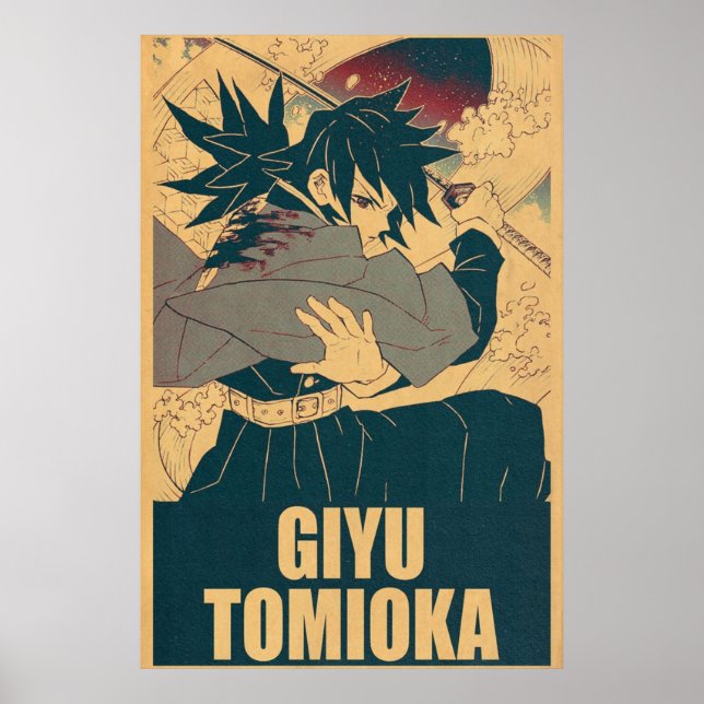 Giyu Tomioka Demon Sayer Poster (Framsidan)