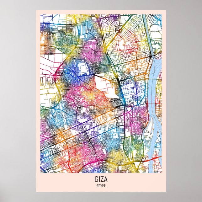 Giza Egypten City Karta Poster (Framsidan)