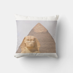 Giza Egypten Sfingen Monument Öken Stora pyramiden Kudde