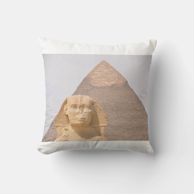 Giza Egypten Sfingen Monument Öken Stora pyramiden Kudde (Framsida)