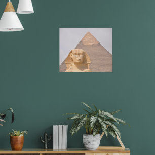 Giza Egyptens stora pyramid Sfinksen Monument Öken Poster