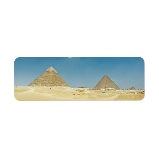 Giza Pyramid Fotografi Returadress Etikett (Framsidan)