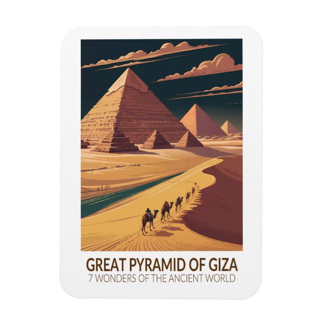 Giza pyramidens sju underverk magnet (Vertikal)