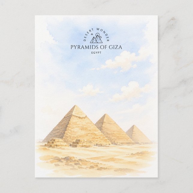 Giza Pyramiderna Egypten | Arkitektur Landskap Vykort (Framsida)