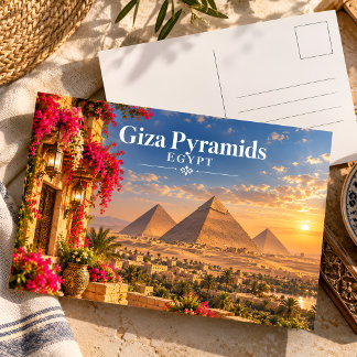Giza Pyramiderna Egypten Solnedgång Resa vykort