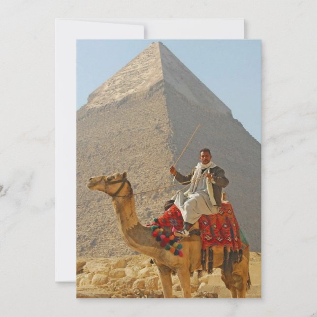 Giza pyramiderna och kamelritt, Egyptenresa  Inbjudningar (Framsida)