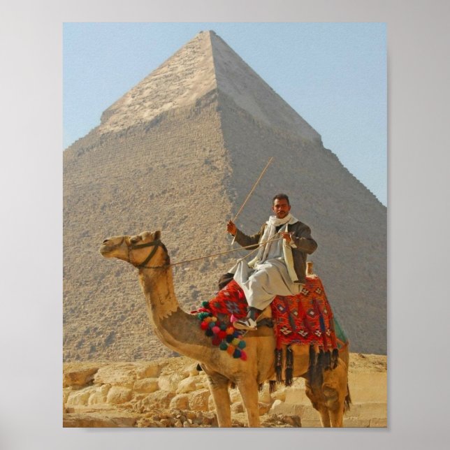 Giza pyramiderna och kamelritt, Egyptenresa  Poster (Framsidan)