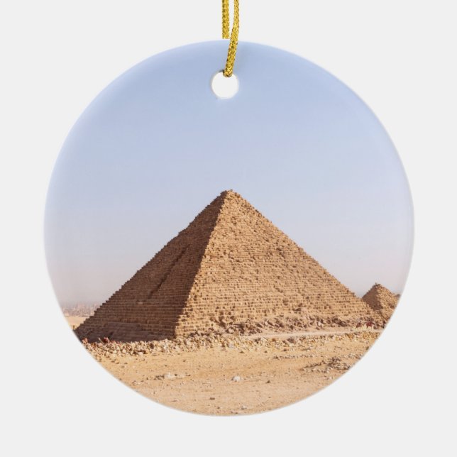 Giza pyramidfotografering julgransprydnad keramik (Framsidan)