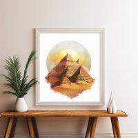 Giza Pyramids Egypten Desert Sol Wall Art
