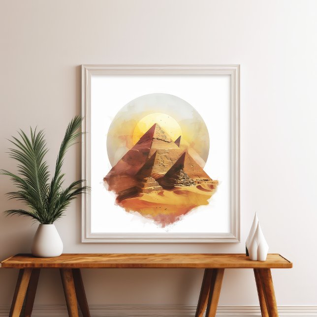 Giza Pyramids Egypten Desert Sol Wall Art Poster (Skapare uppladdad)