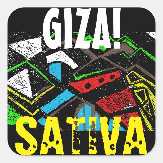 GIZA SATIVA FYRKANTIGT KLISTERMÄRKE (Framsida)