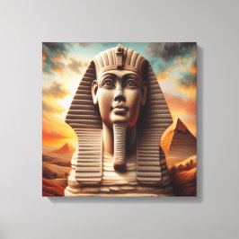 Giza Sfinkshuvud med pyramiderna Egypten Resa Canvastryck